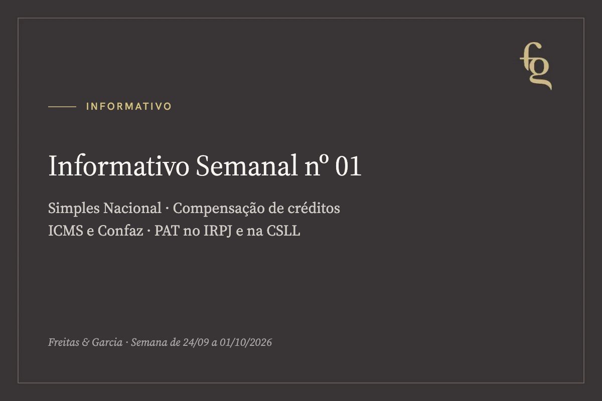 Capa do Informativo Semanal Freitas & Garcia nº 01